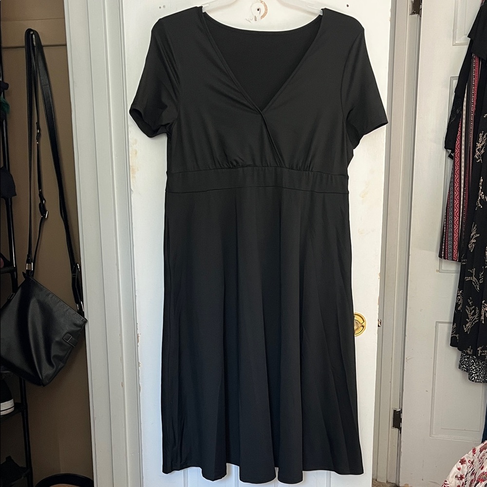 SHEIN Classic Black Midi Dress